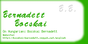 bernadett bocskai business card